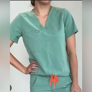 FIGS Catrina Scrub Top in the color Jade. ~Limited Edition Color~